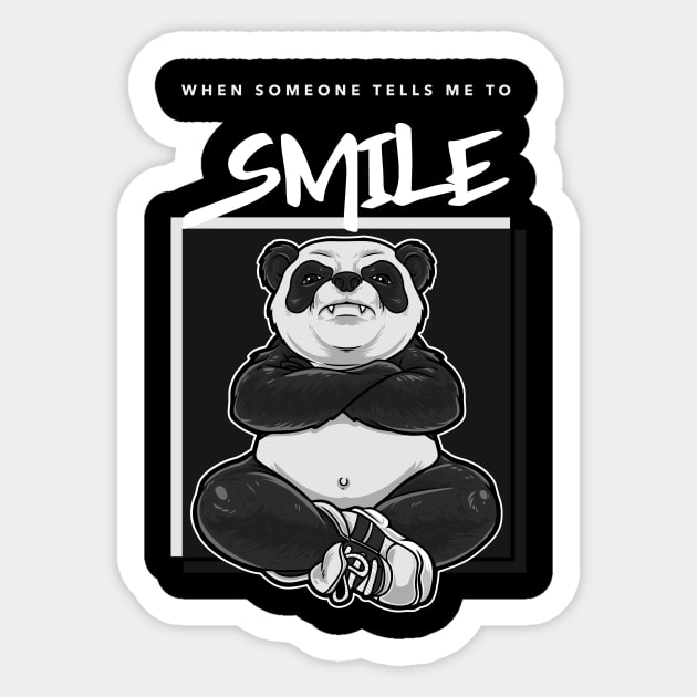 grumpy panda Sticker by Katebi Designs